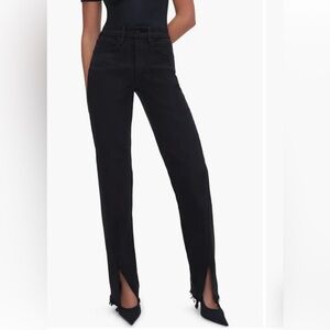 Good American Good Boy Twisted Slit Raw Hem Jeans Size 26 NWOT